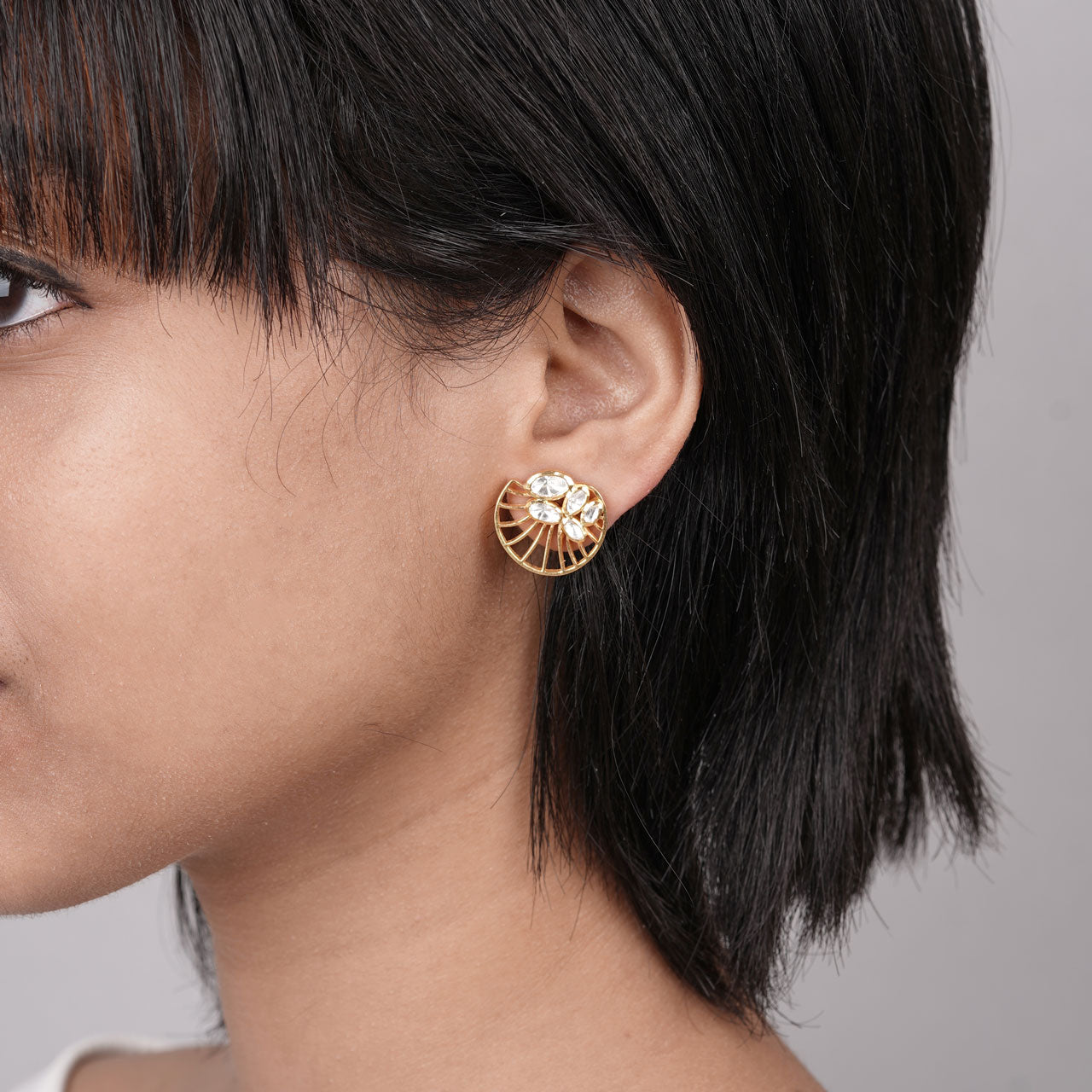 Lilypad Studs - Gold Plated 925 Silver