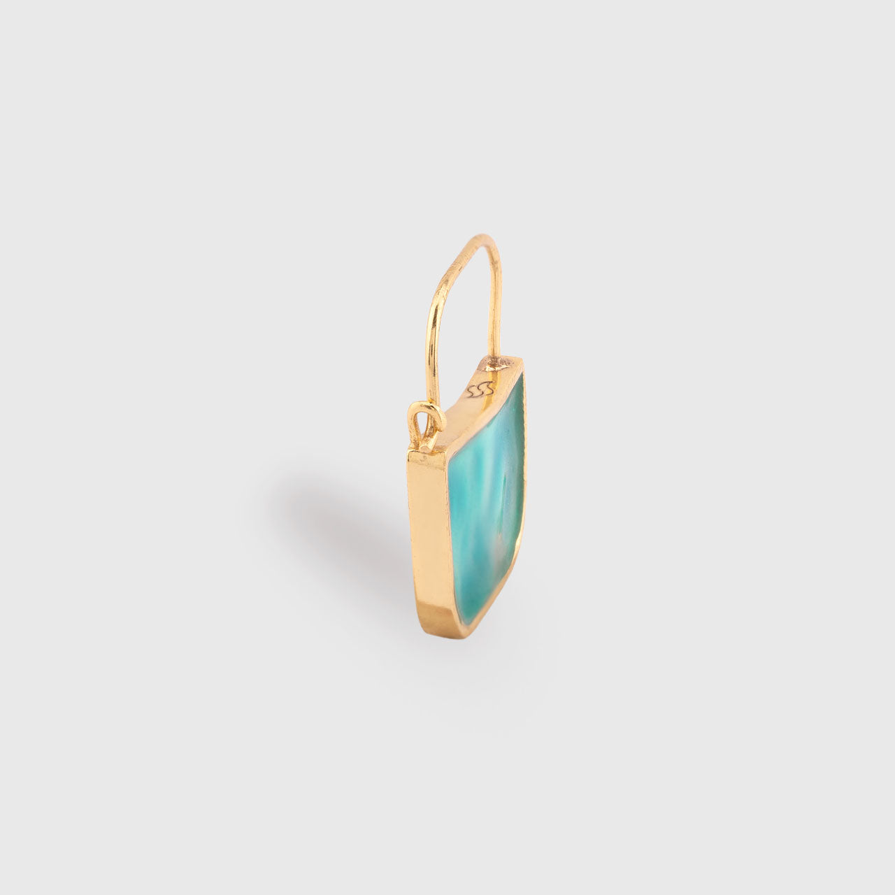 Blue Tank Earring - Gold Coated