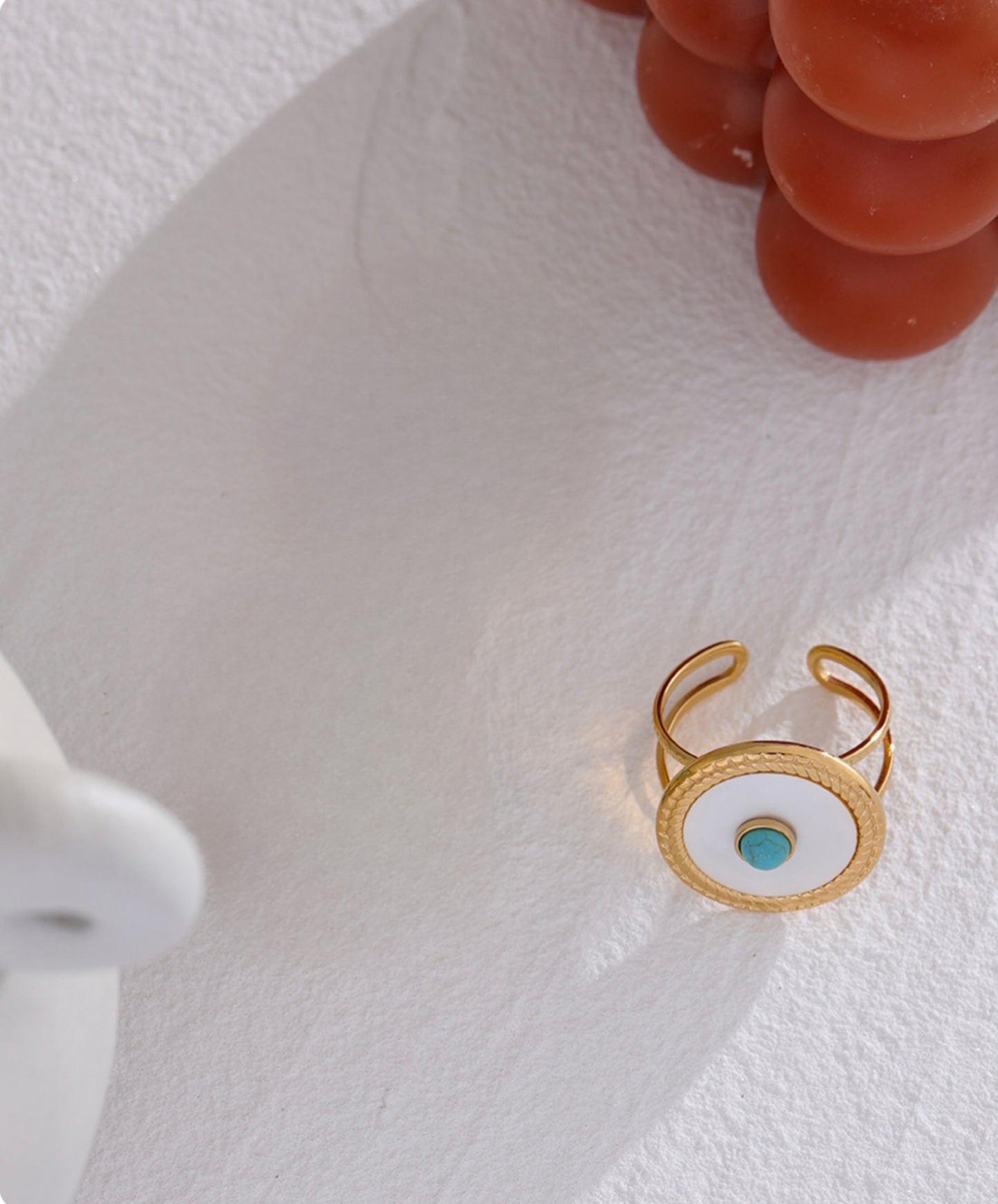 Adhara  Shell Turquoise Ring - 18K Gold Coated