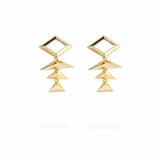 Arrow Trio Drop - Gold Coated 930 Silver