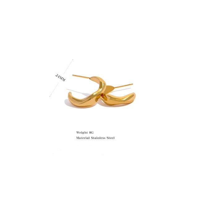 Thule Curvy Hoops - 18K Gold Coated