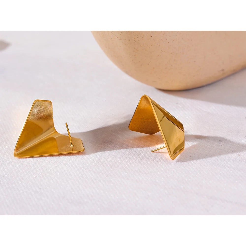 Paper Plane Earrings - 18 Karat Gold Coating