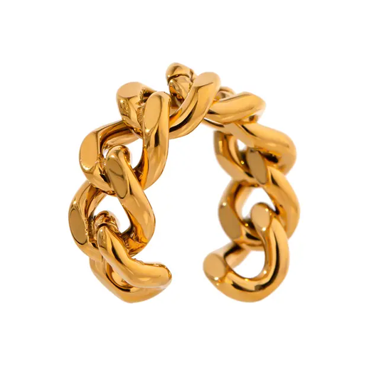 Ara Chain Link Ring - 18K Gold Coated