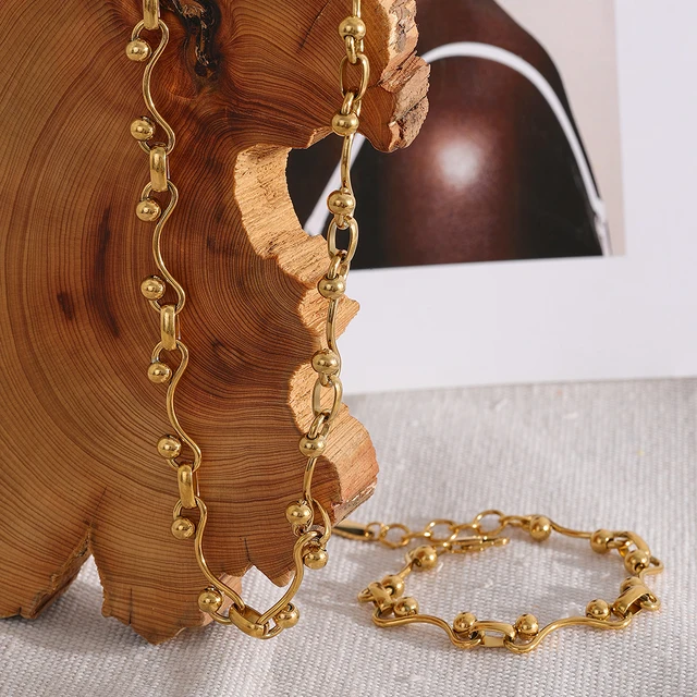 Portia Chain Ball Necklace - 18K Gold Coated