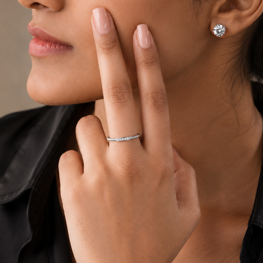 Striped Band Ring - 930 Recycled Silver