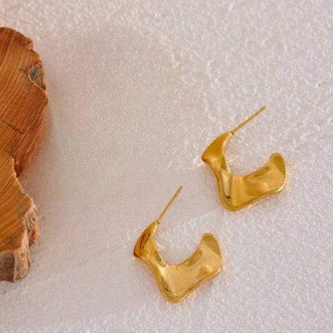 Lulana Wave Earrings - 18K Gold Coated