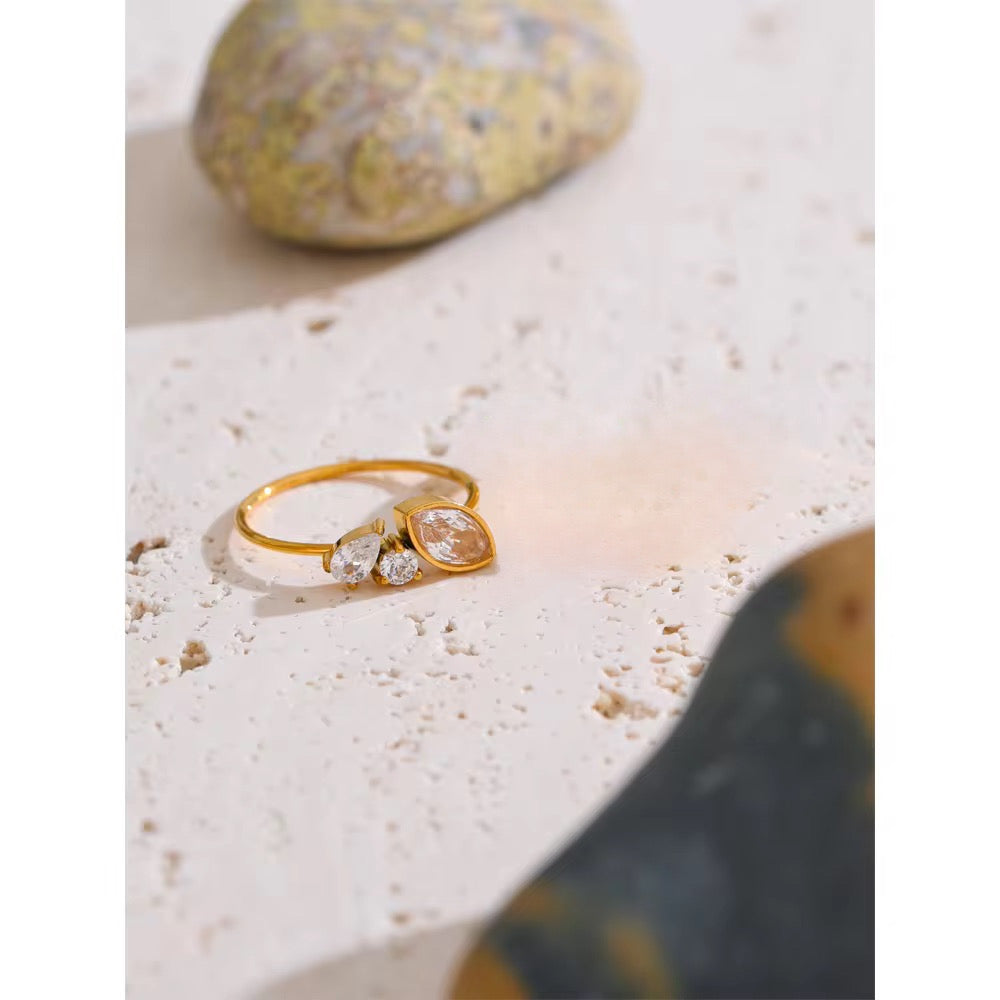Triple Stone Marquise Ring