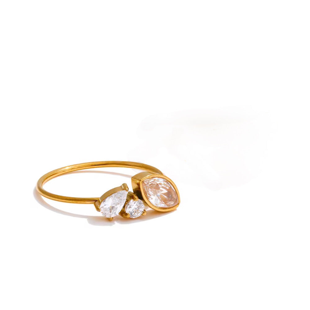Triple Stone Marquise Ring