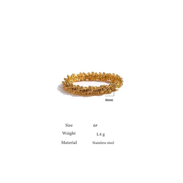 Carina Flexi Chain Ring - 18K Gold Coated