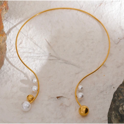 Orion Pearl Choker - 18K Gold Coated