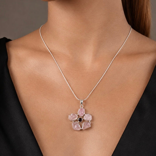 Round of Rose Pendant - 925 Silver Jewellery