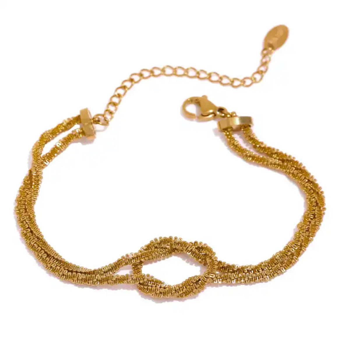Twisted In Knot Bracelet -18K Gold Coated