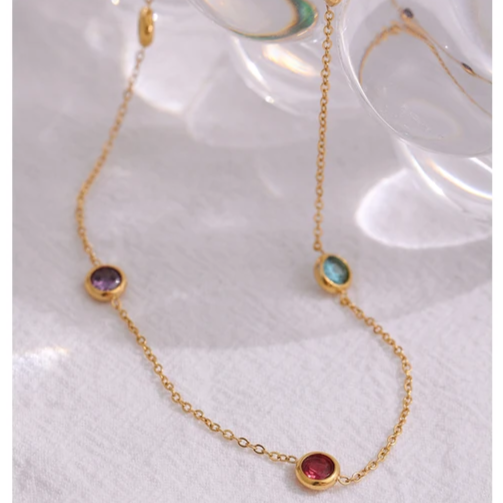 Astra Color Necklace - 18K Gold Coated