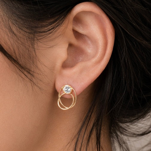 Infinity Stone Studs - Gold Plated 925 Silver