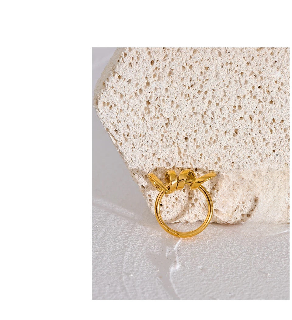 Twisted Spike Ring - 18K Gold Coated