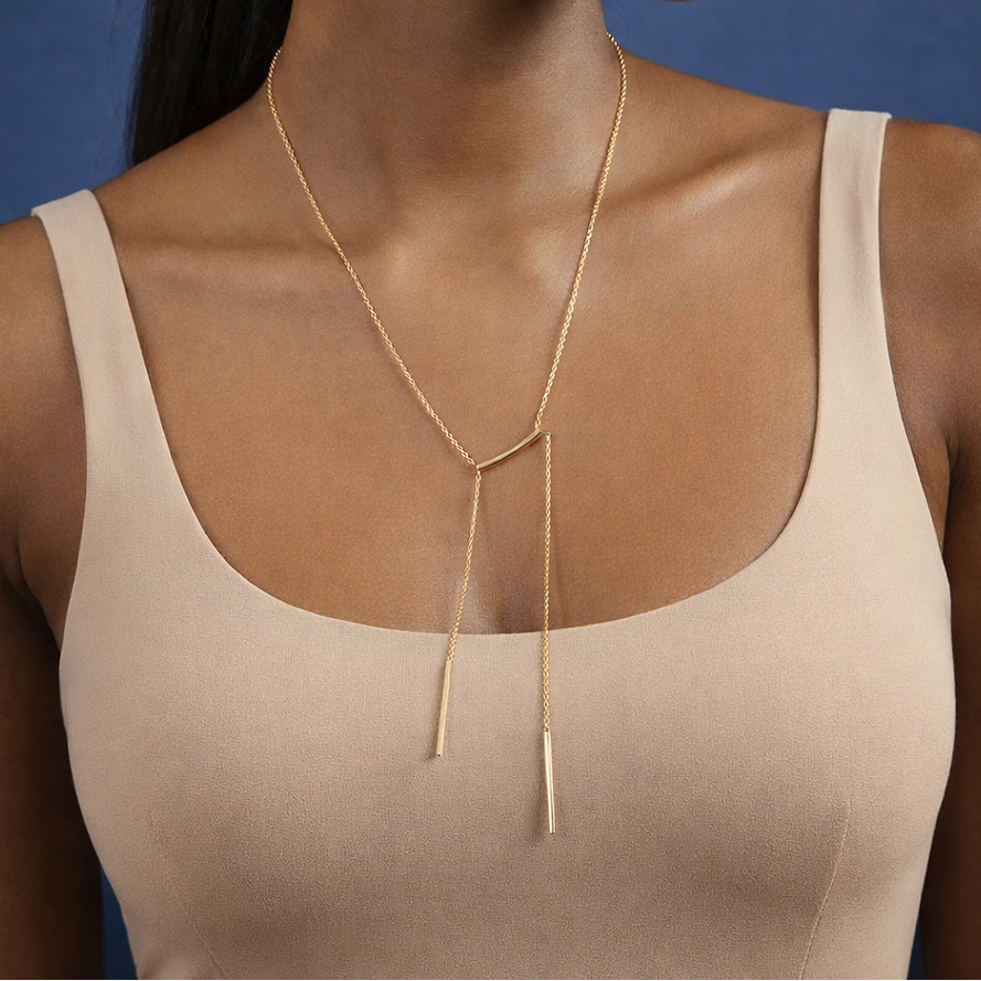 Lopsided Bar Chain - Gold Coated