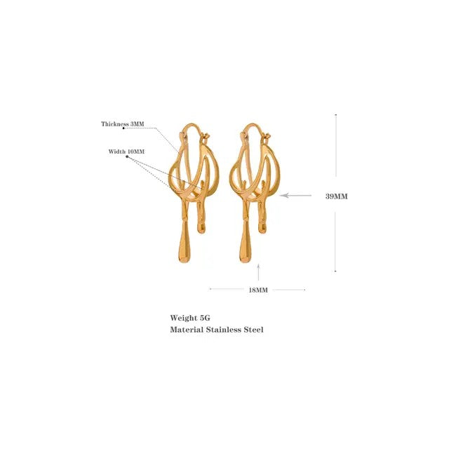 Altair Gold Drip Earrings - 18K Gold Coated