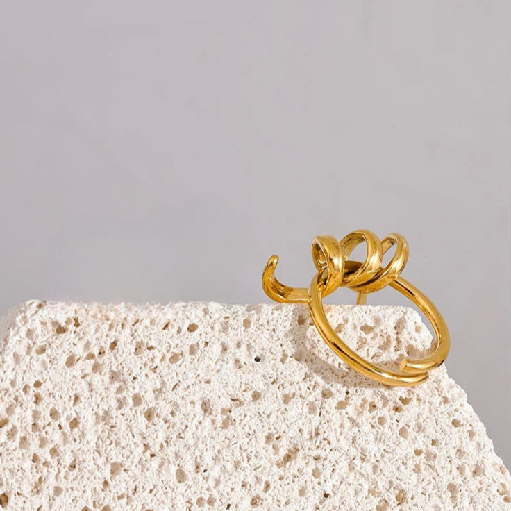 Twisted Spike Ring - 18K Gold Coated