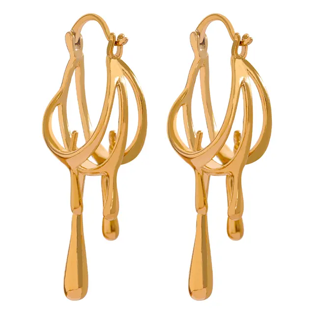Altair Gold Drip Earrings - 18K Gold Coated