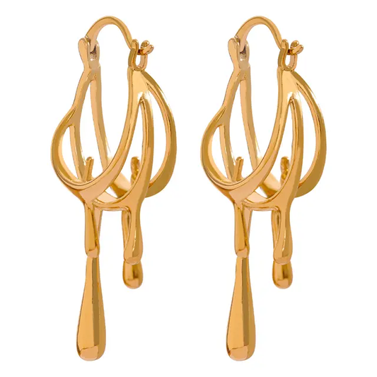 Altair Gold Drip Earrings - 18K Gold Coated