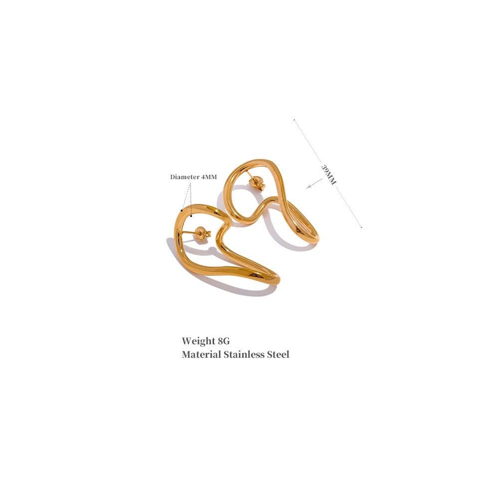 Wiggle Wiggle Earrings - 18K Gold Coated