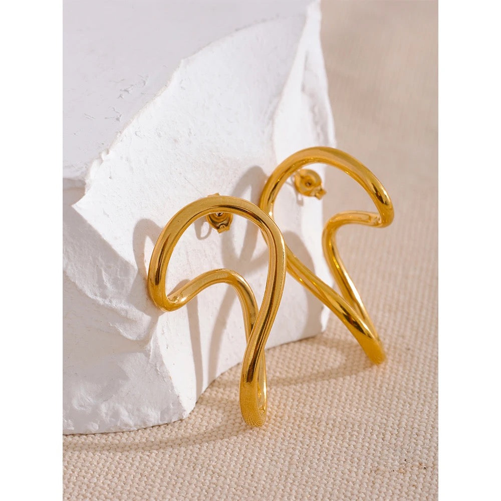 Wiggle Wiggle Earrings - 18K Gold Coated