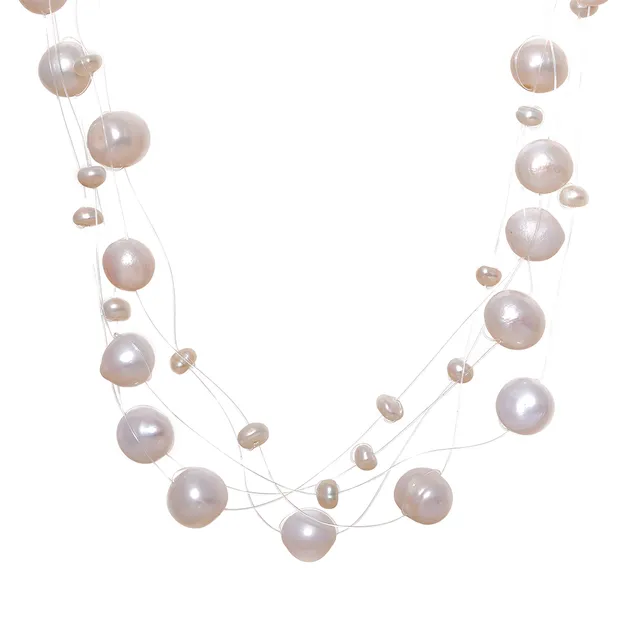 Rigel Floating Pearl Necklace - 18K Gold Coated