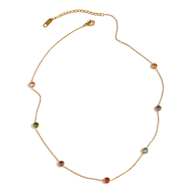 Astra Color Necklace - 18K Gold Coated