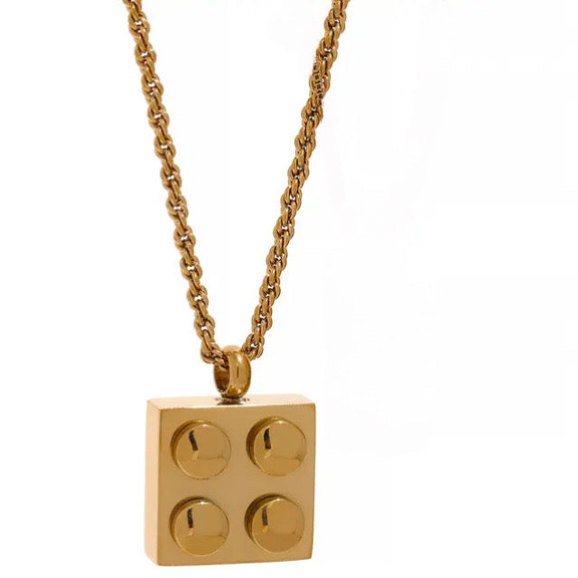Lego® Brick Heart Necklace - Yellow
