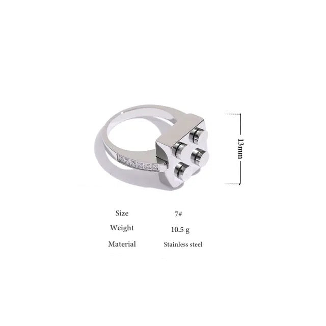 Quatro Lego Ring - 18K Gold Coated