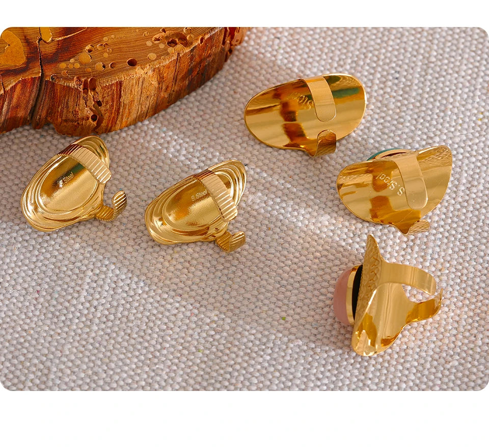 Majestic Oval Bands - 18K Gold Coated