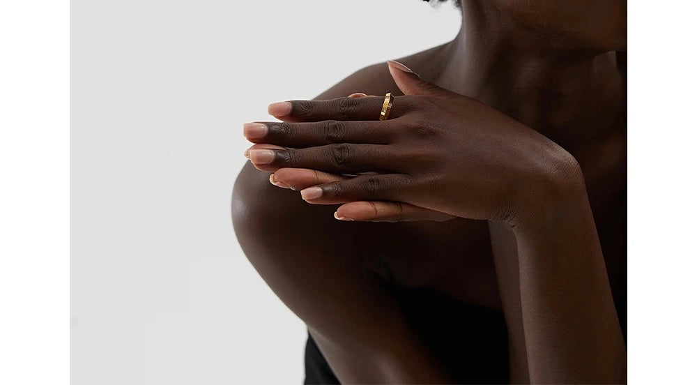Side-to-Side Ring Band - 18K Gold Coated