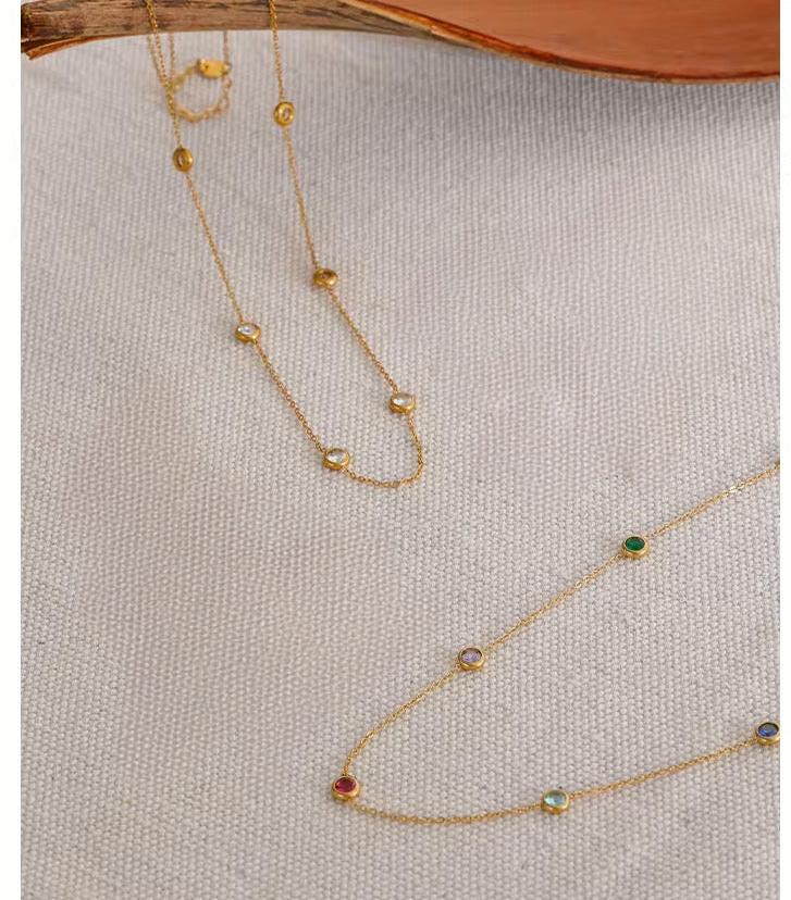 Astra Color Necklace - 18K Gold Coated