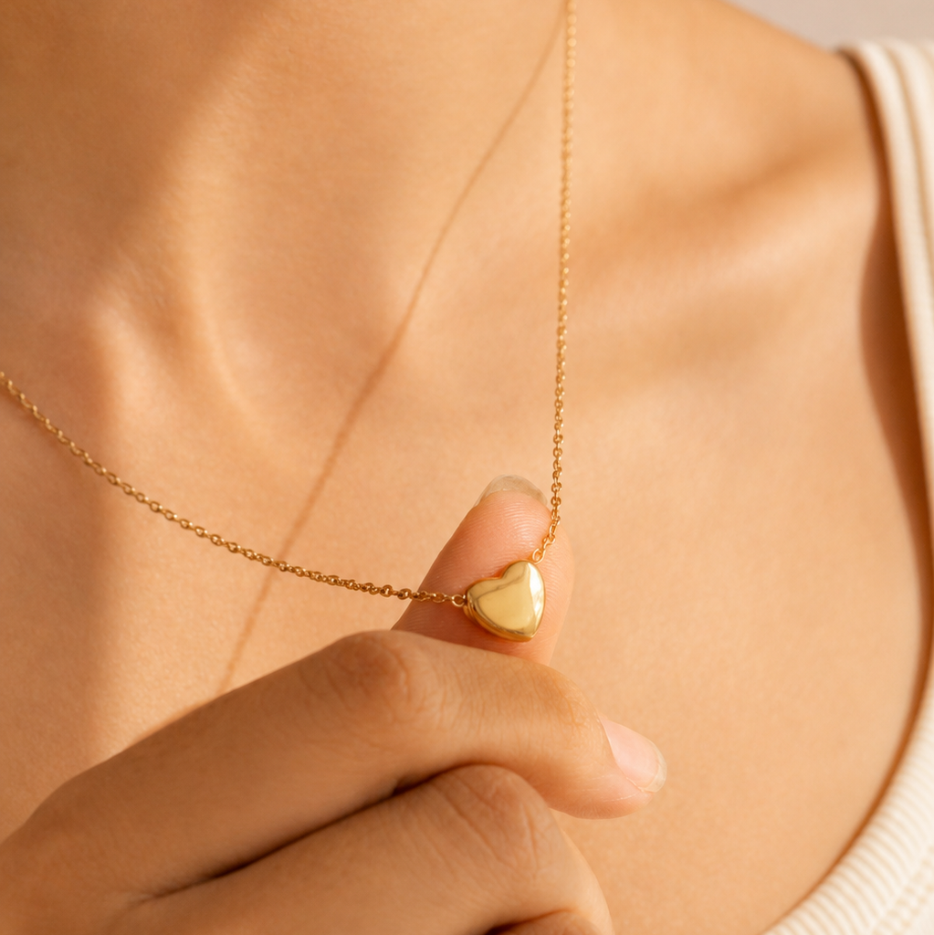 Minimal Heart Gold Pendant
