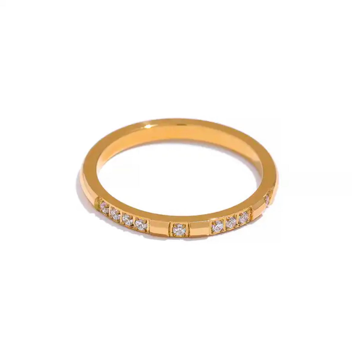Star Sparkle Stackable Band Rings - 18K Gold Coated