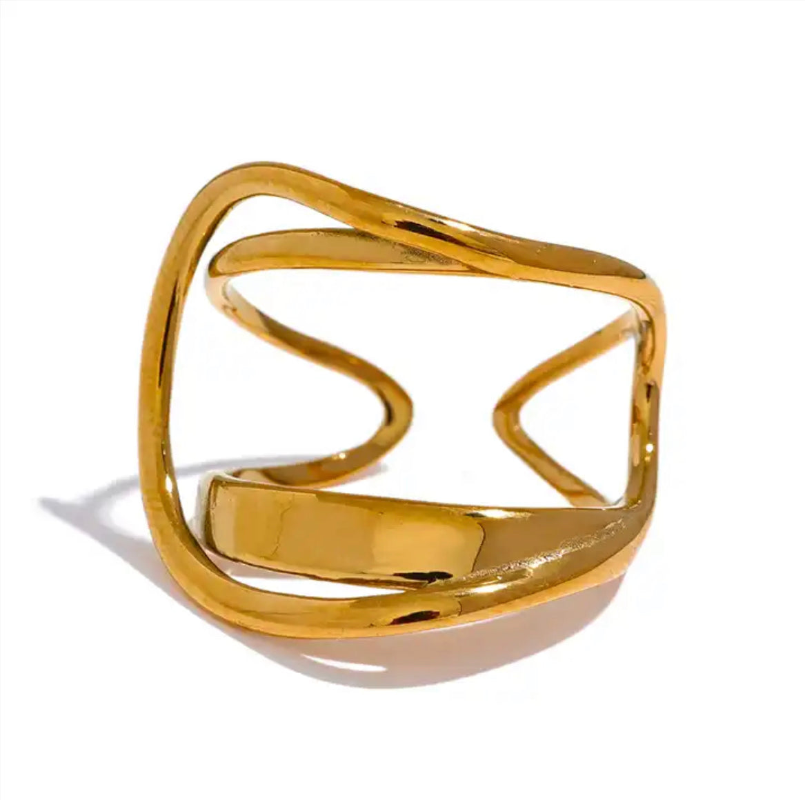 Over The Top Ring - 18K Gold Coated