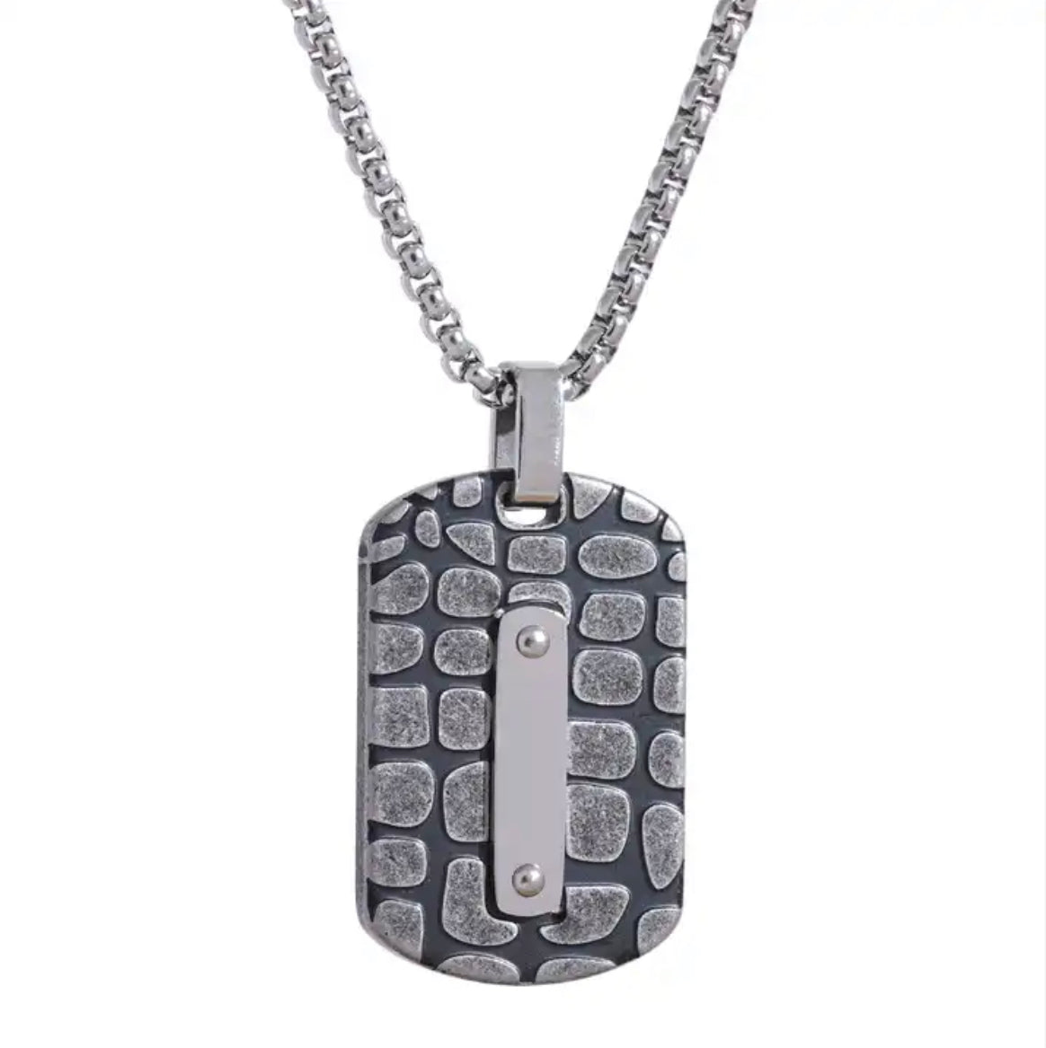 Dog Tag Pendant Necklace - 18K Gold Coated