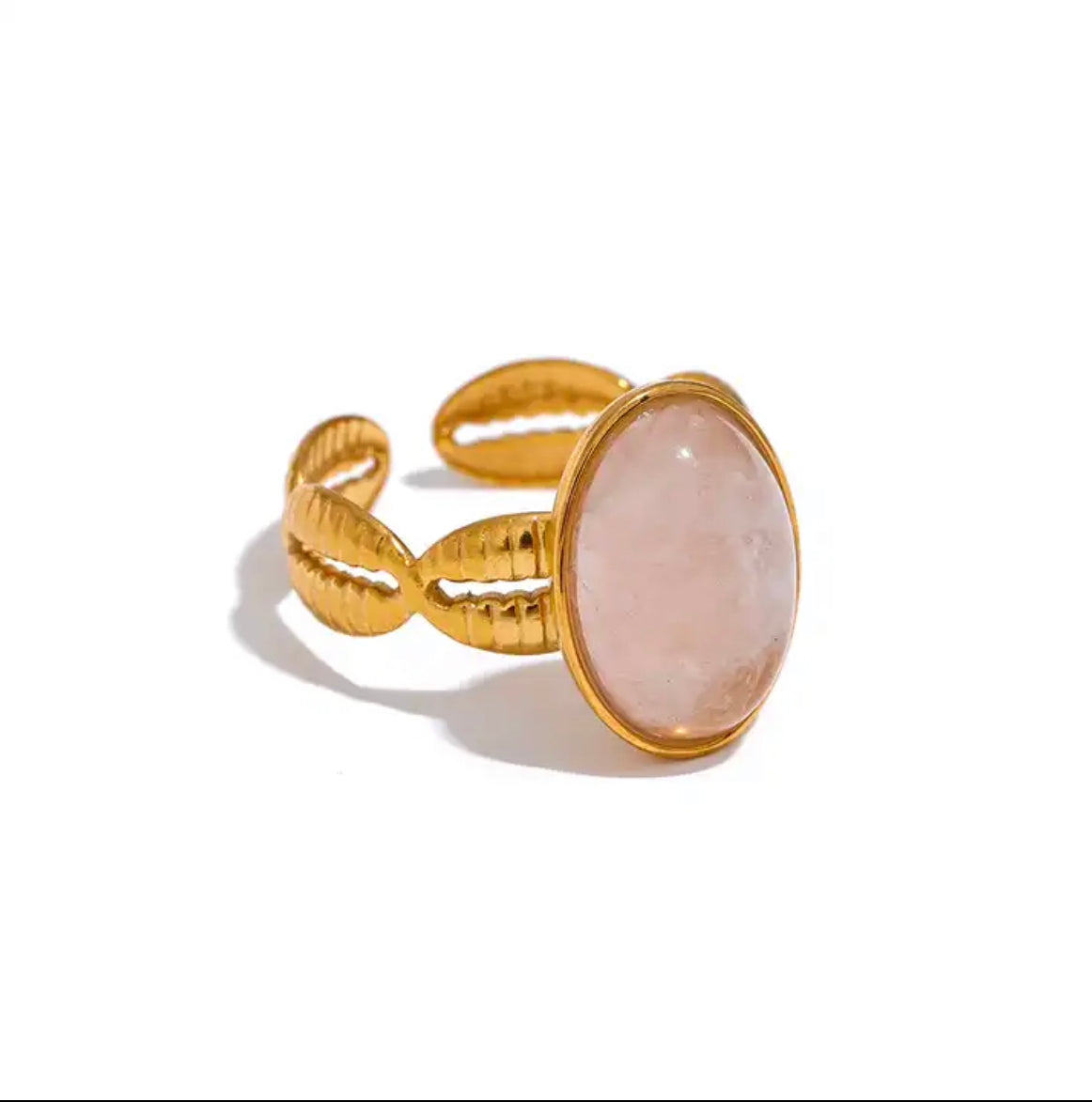 Vivid Gem Adjustable Ring - 18K Gold Coated
