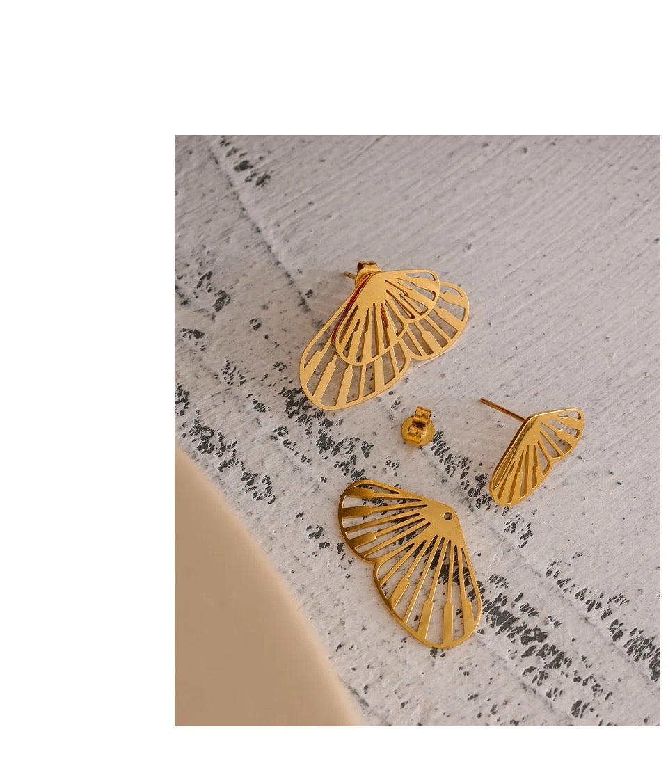 Fly Butterfly Earrings - 18K Gold Coated