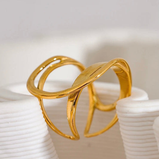 Over The Top Ring - 18K Gold Coated