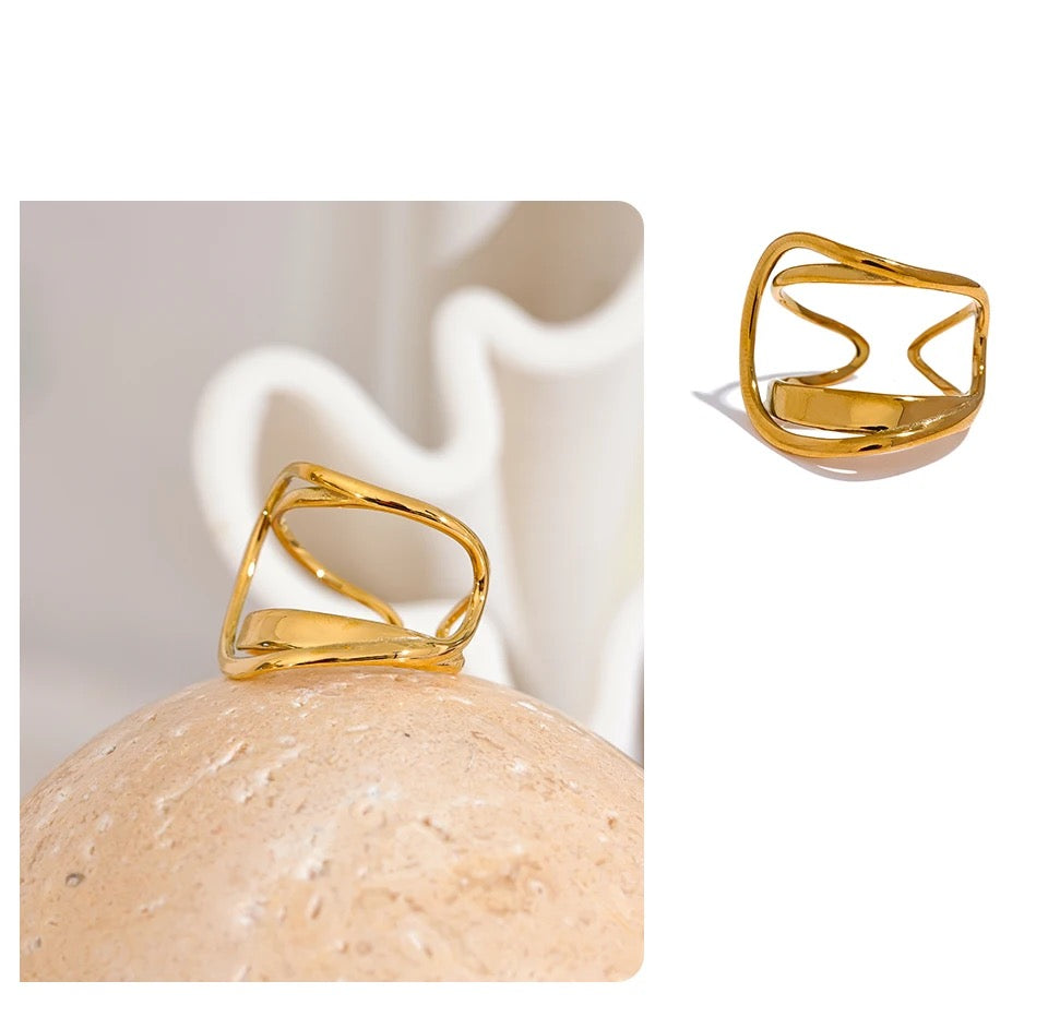 Over The Top Ring - 18K Gold Coated