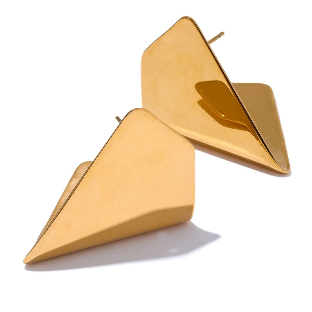 Paper Plane Earrings - 18 Karat Gold Coating