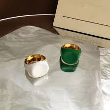 Larissa Enamel Ring - 18K Gold Coated