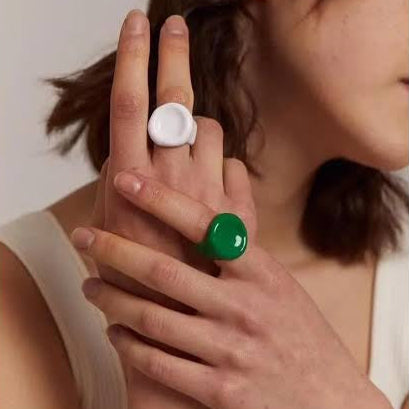 Larissa Enamel Ring - 18K Gold Coated