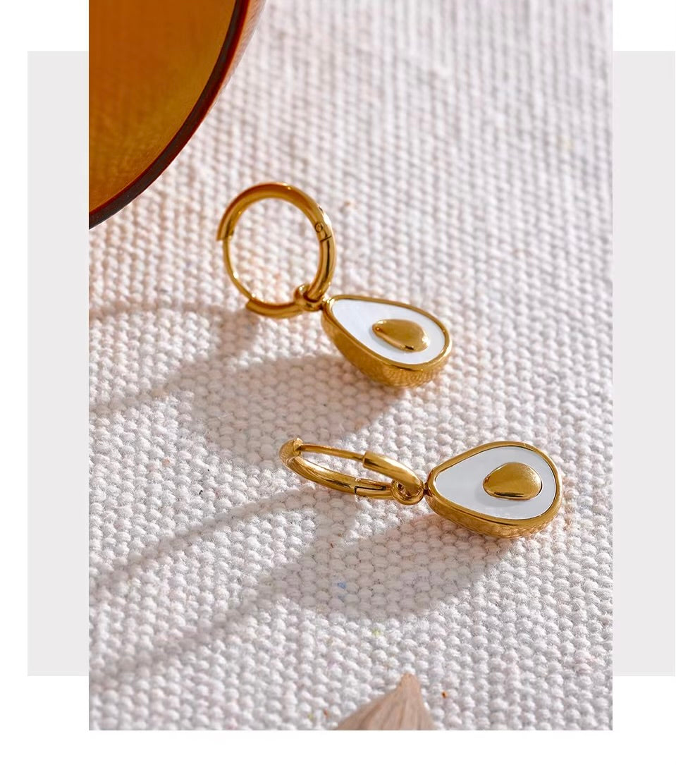 Avocado Huggie earrings