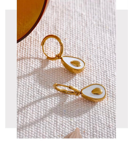 Avocado Huggie earrings