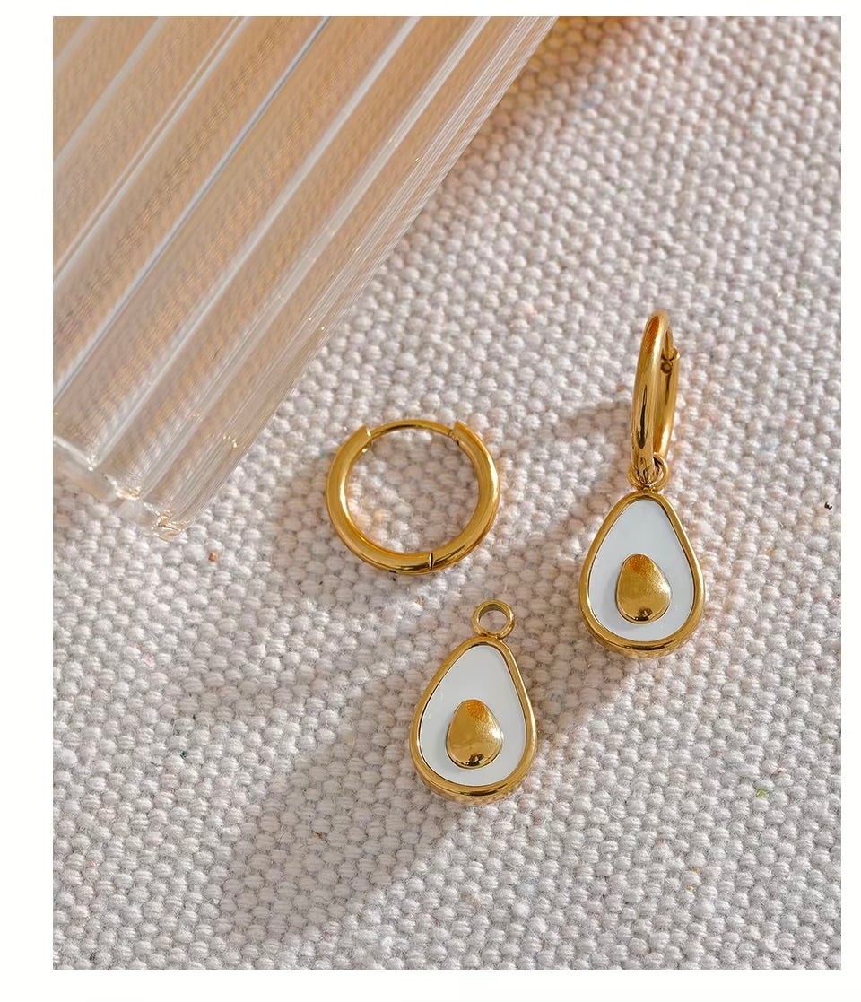 Avocado Huggie earrings