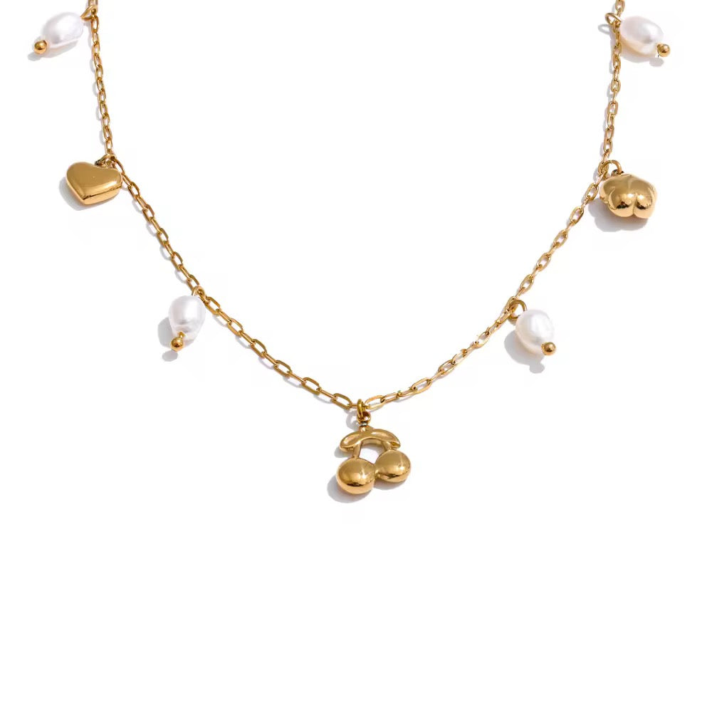 Golden Charm Cascade Necklace