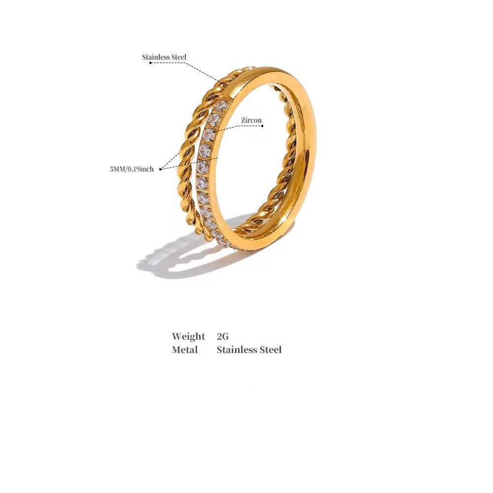 Double band twisted ring