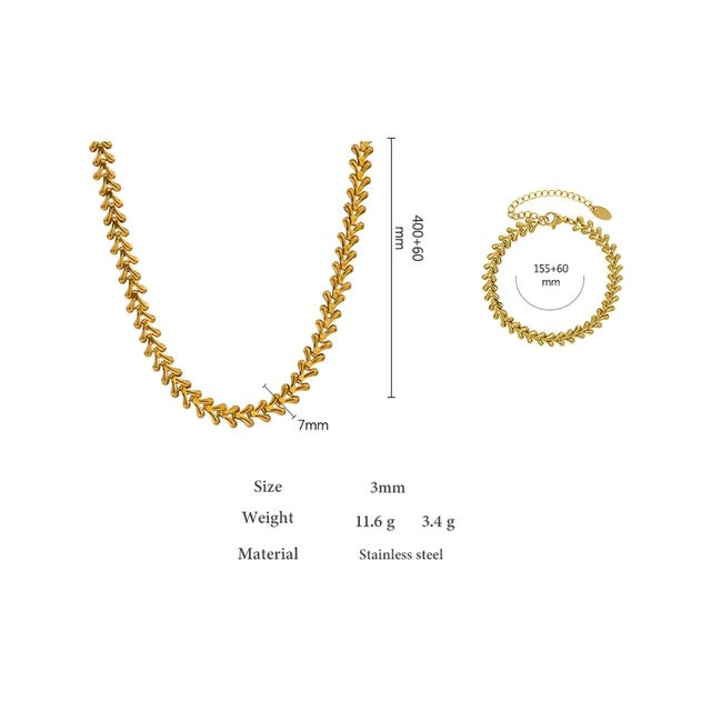 Dia Drop Link Chain Necklace